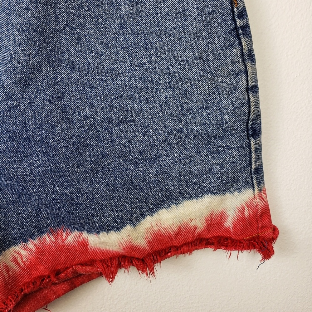 Vintage Pepe Dip Dyed Frayed Jean Shorts Sz 13/14 - Picture 3 of 8